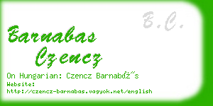 barnabas czencz business card